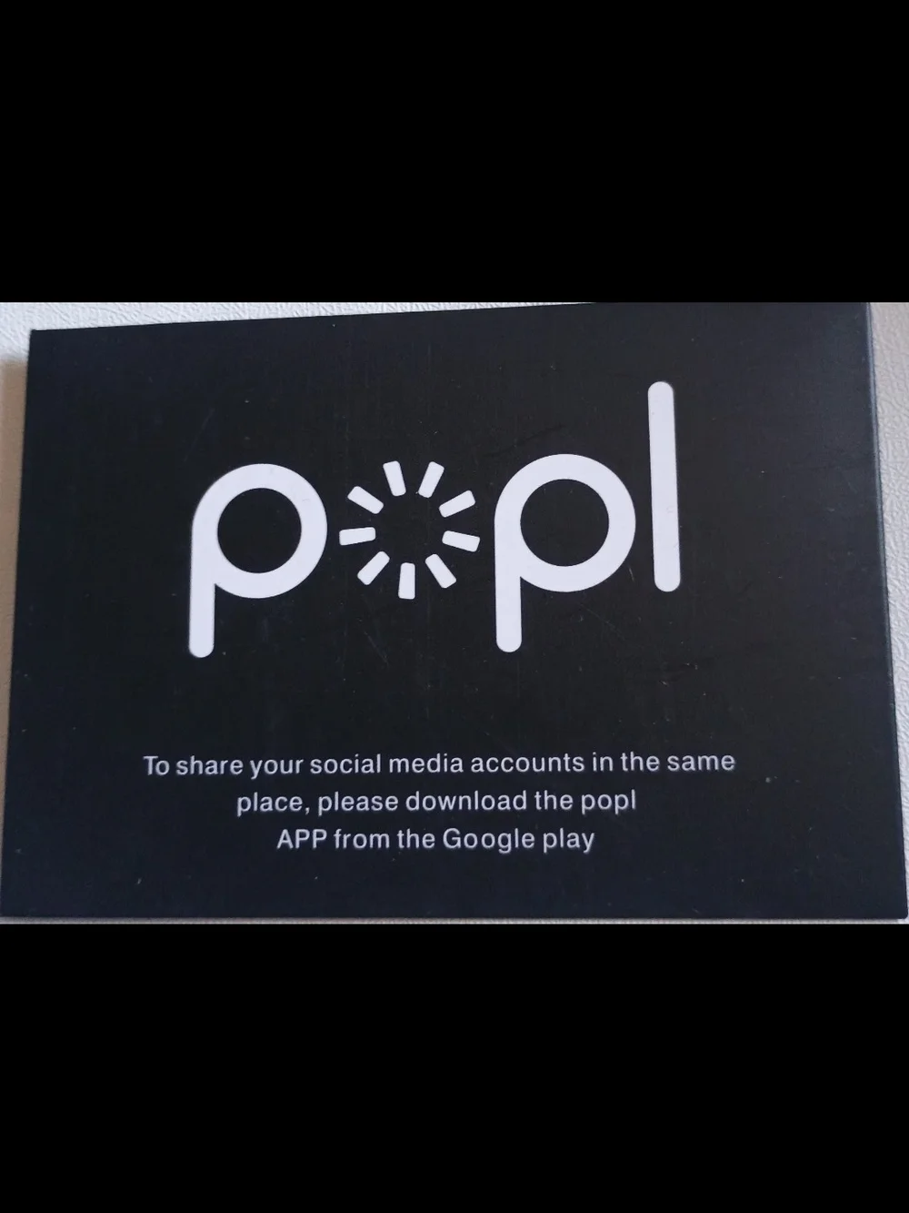 POPL Branded Black NFC BUSINESS Sharing Disk New